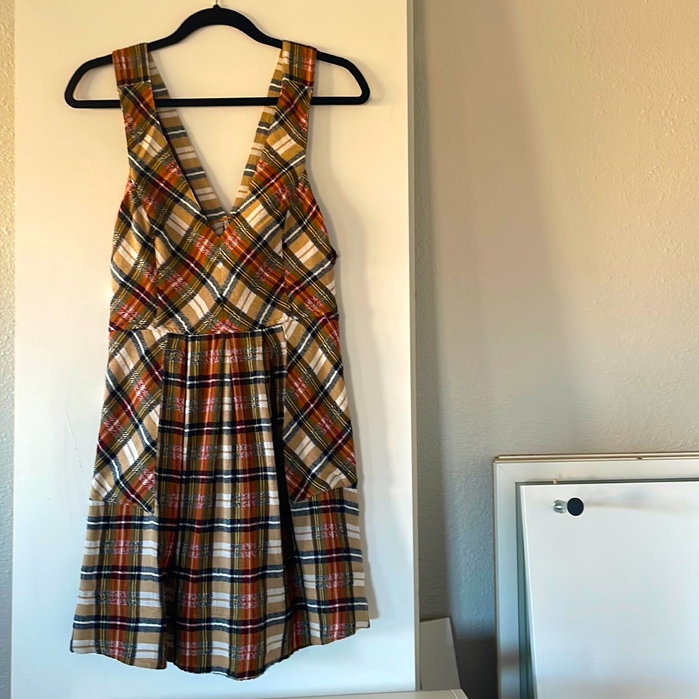 Free People Killing Time Dress Plaid Tartan Mini Dress